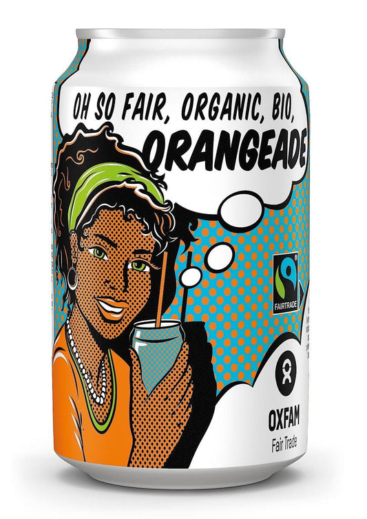 Bio-Orange mit Fair-Trade-Siegel, 330 ml Flasche, OXFAM FAIR TRADE, natürliche Bio-Orangen in Flaschenform.