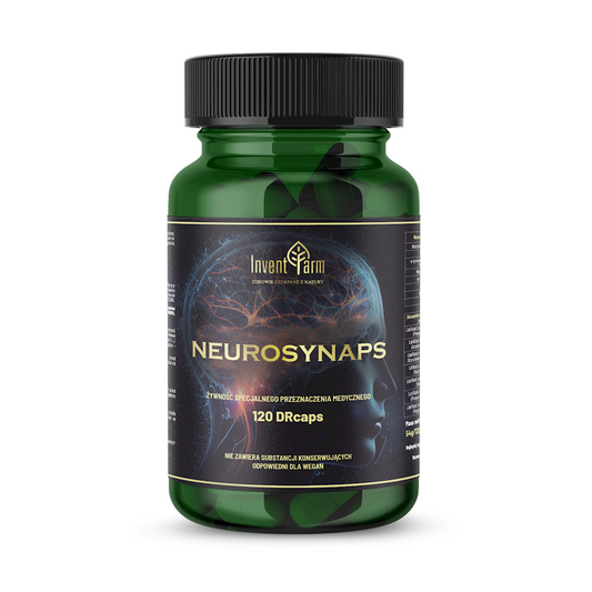 Neurosynaps 120 DRcaps von INVENT FARM, vegane Kapseln zur Unterstützung des Gehirns und der kognitiven Gesundheit.