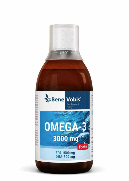 Bene Vobis Omega 3 Fisch Forte Flasche, 200 ml, mit Omega-3-Fettsäuren aus Fisch für gesunde Ernährung