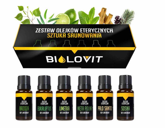 Ätherisches Öl Set "Die Kunst des Saunierens" von Bilovit, 6 x 10 ml, natürliche Düfte für Sauna und Wellness.