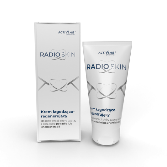 Beruhigende und regenerierende Creme von Activlab RadioSKIN, 150 ml, für Hautpflege und Erholung, in einer weißen Tube.