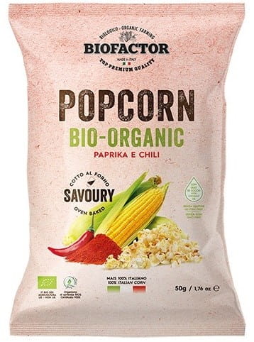 Biofaktor Popcorn mit Paprika-Chili-GLOSS, 50 g, bio, würzige Gewürzmischung für Popcorn und Snacks