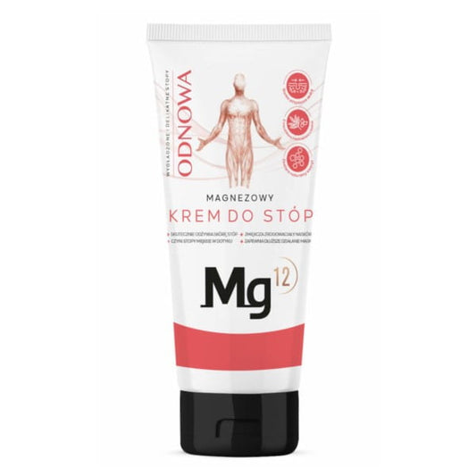 Kraven Paradax Mg12 Renewal Magnesium Fußcreme, 100 ml, zeigt die cremige Textur in einem weißen Tiegel.