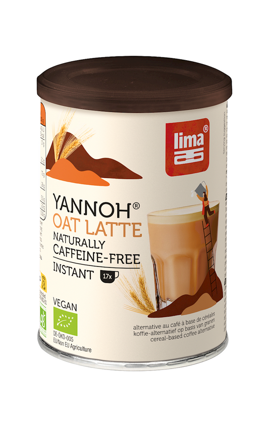 Bio Instant Yannoh Latte Cerealkaffee von Lima, cremige Kaffee-Getränk mit Getreide, in 100 g Verpackung, natürliche Kaffeealternative