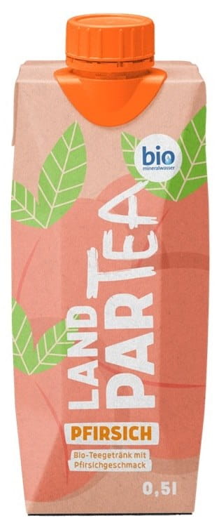 Bio Pfirsich-Eistee von LANDPARK in 500 ml Flasche, erfrischendes Getränk mit fruchtigem Pfirsichgeschmack