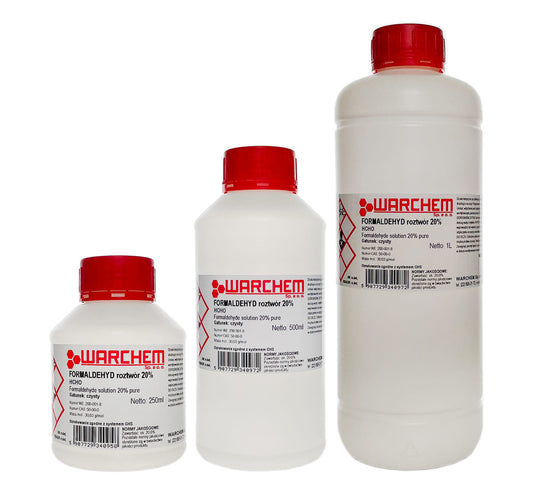 Rein 20 % Formaldehydlösung in 100 ml Flasche von WARCHEM, chemische Lösung für Laboranwendungen.