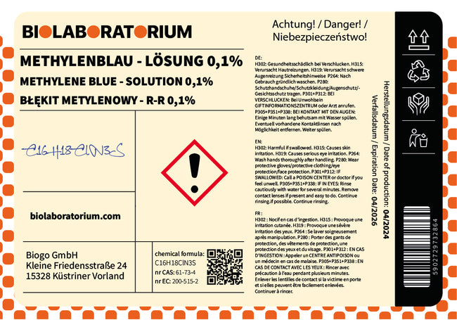 METHYLENBLAU soluție 0,1 % – pur 5 L BIOLABORATORIUM Main Image