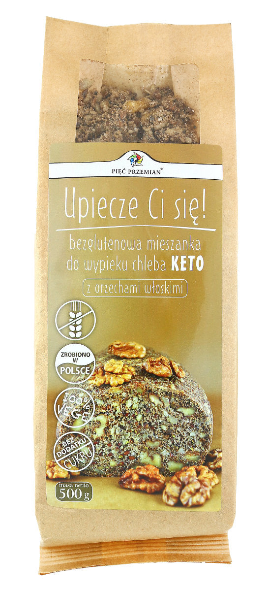 Keto-Brotmischung mit Walnüssen glutenfrei 500g FÜNF ÄNDERUNGEN - Biogo.de