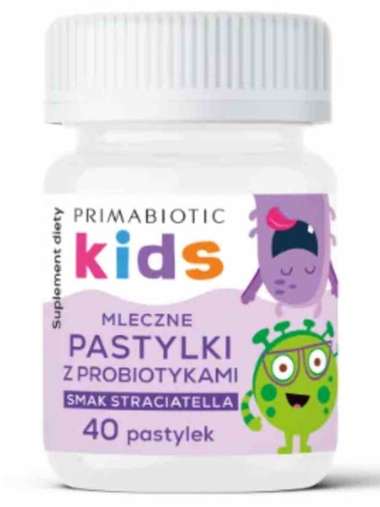 Primabiotic Milk probiotische Lutschtabletten mit Straciatella-Geschmack, 40 Stück, für Kinder, von Biogo.de