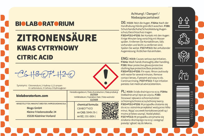 Citronsyra 25 kg BIOLABORATORIUM Main Image