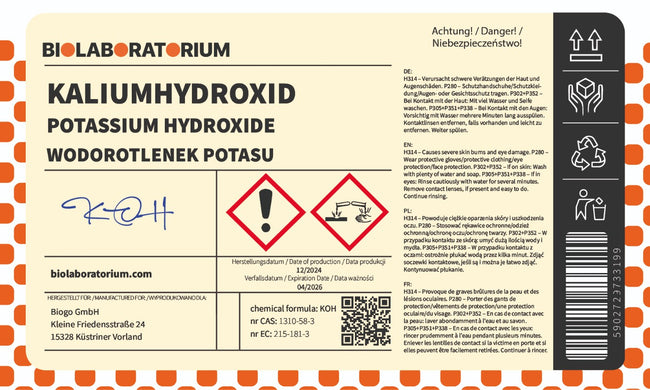 Hydroxyde de potassium 5 kg BIOLABORATORY Main Image