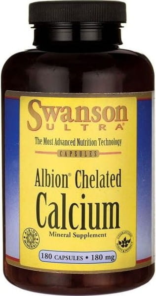 Calciumchelat 180 mg – Albion Chelated Calcium, 180 Kapseln, SWANSON MHD: 11-2026