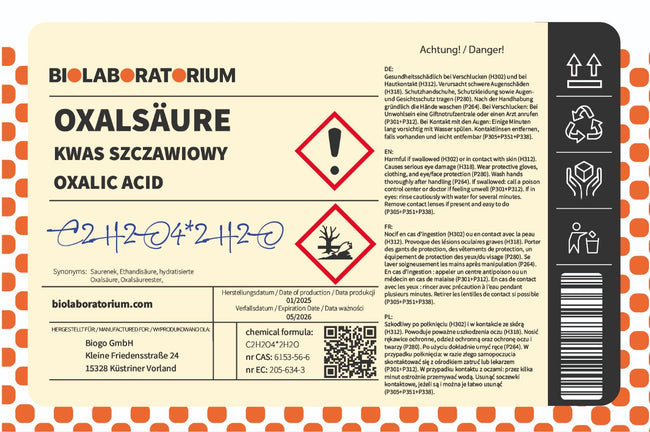 Oxalsyre 25kg Biolaboratorium Main Image