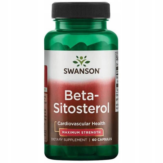 Beta-Sitosterol Kapseln von Swanson, 60 Stück, nah aufgenommen mit sichtbaren Kapseln in einer Packung