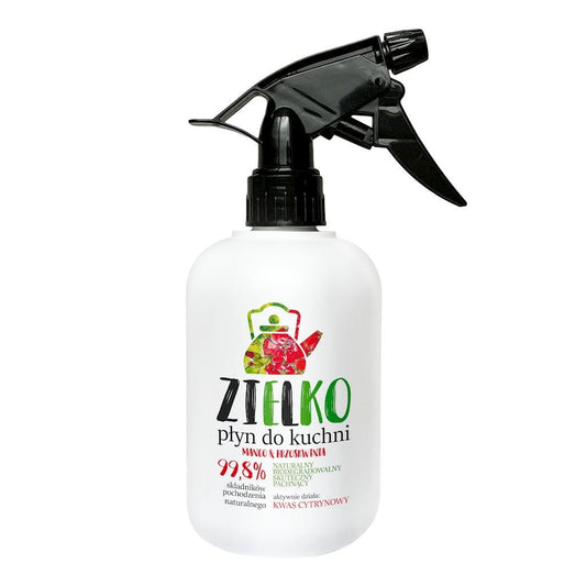 Grüner Küchenreiniger von ZIELKO mit Mango- und Pfirsichduft, 500ml Flasche für saubere Küchenflächen
