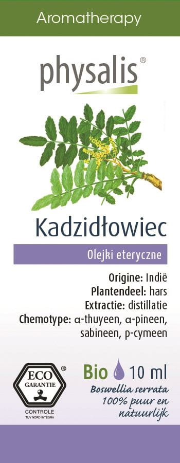 Ewiges Kadrid-Öl (Virooc) ECO von Physalis, 10 ml Flasche, zeigt das Öl in einer kleinen Glasflasche auf weißem Hintergrund.