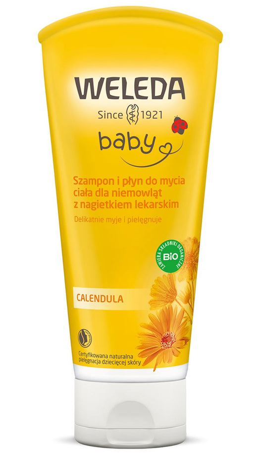 Weleda ECO Baby Shampoo und Waschmittel, 200 ml, sanfte Reinigung für Babys mit natürlichen Inhaltsstoffen, in Flasche