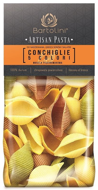 Große Muschelnudeln aus Hartweizengrieß von Bartolini, 300 g Packung, ideal für Pasta-Gerichte.