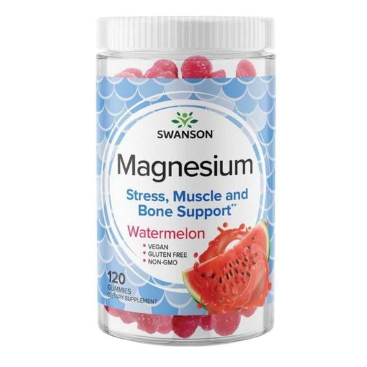 Swanson Magnesiumzitrat Gummibärchen mit Wassermelonen-Geschmack, 120 g, Nahrungsergänzungsmittel für Muskel- und Nervenunterstützung