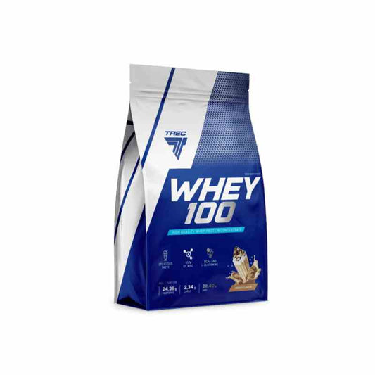 Trec Whey 100 Proteinpulver in Keksgeschmack, 700g, mit cremiger Konsistenz und hochwertigem Molkenprotein.