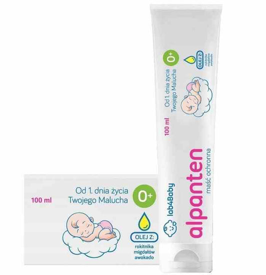 Alg Pharma lab4Baby Alpanten 100 ml Flasche mit Baby-Feuchtigkeitscreme und Pumpspender für empfindliche Haut