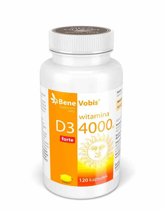 Bene Vobis Vitamin D3 4000IU Kapseln, 120 Stück, Nahrungsergänzungsmittel zur Unterstützung der Knochengesundheit