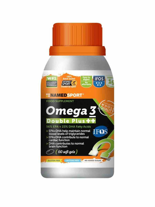 NamentSport Omega 3 Double Plus Kapseln, 60 Stück, Fischöl-Ergänzung für gesunde Herz- und Gehirnfunktion