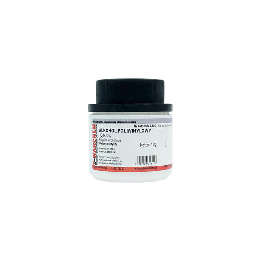 Reines Polyvinylalkohol von WARCHEM, 10g, in einer transparenten Verpackung, zur Verwendung in chemischen oder industriellen Anwendungen.