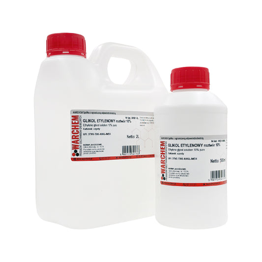 Reine Ethylenglykol-Lösung 10 % in 500 ml Flasche von WARCHEM, klar und farblos, für technische Anwendungen