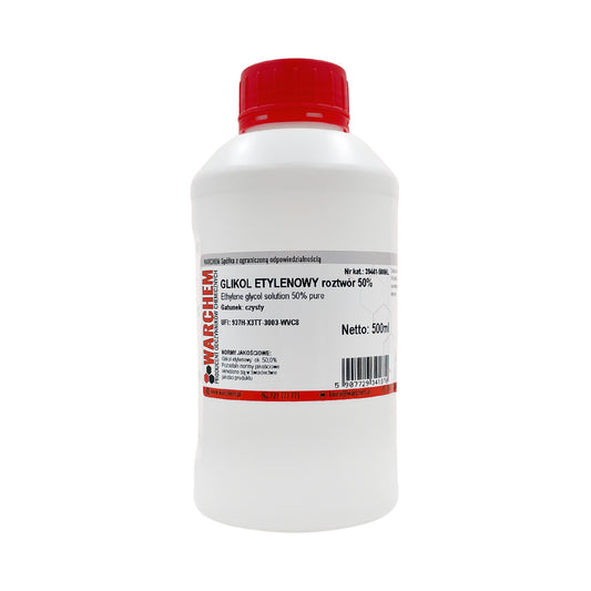 Reine Ethylenglykol-Lösung 50 % in 500 ml Flasche von WARCHEM, klare Flüssigkeit für technische Anwendungen