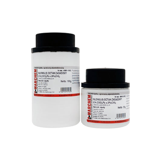 Reines basisches ALCIUM (II) OCTATE Pulver in 25g Packung, chemische Substanz, sichtbar in einer Verpackung.