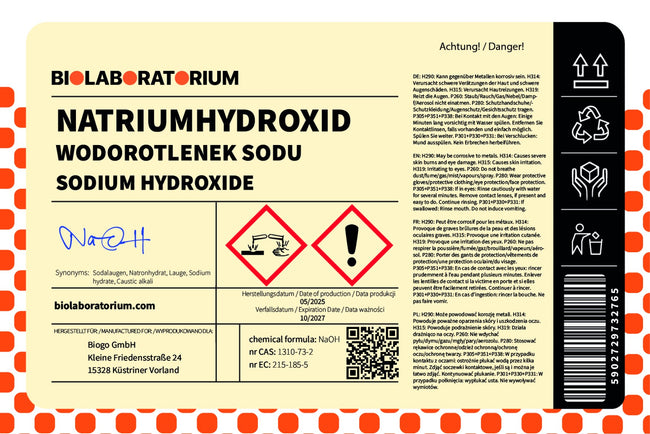 Natrium Hidroksida Kaustik NaOH Natrium Hidroksida Granul 1 kg Biolaboratorium Main Image