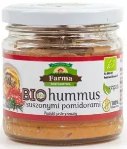 Glutenfreier Hummus mit getrockneten Tomaten von FARMA ŚWIĘTOKRZYSKA, 160 g, cremige Konsistenz, natürliche Zutaten, Bio-Qualität