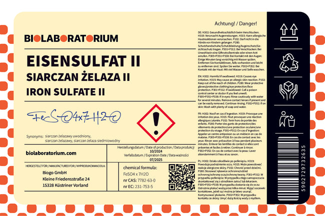 Sulfate ferreux 25 kg BIOLABORATION Main Image