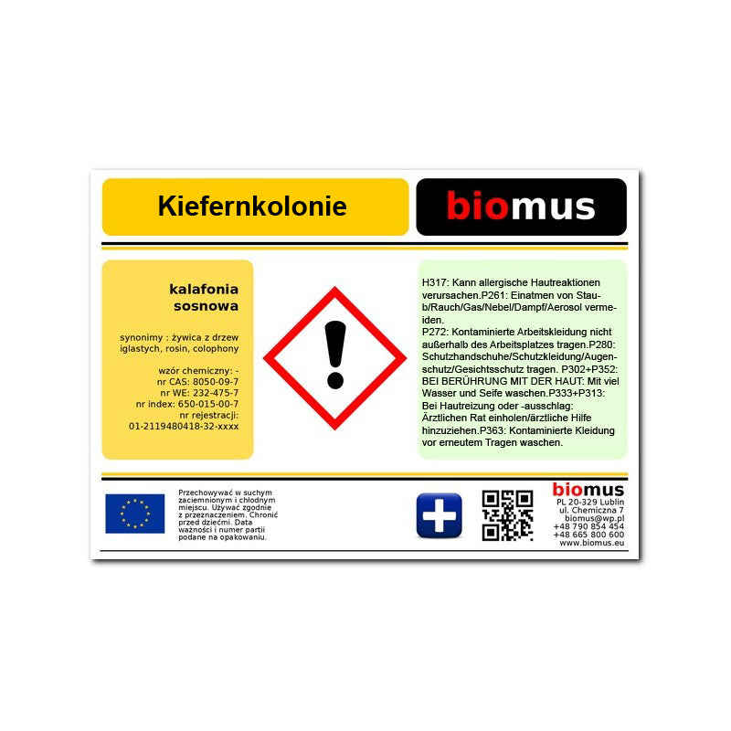 Natürliche Pinienharz, 1kg BIOMUS, kalifornische Kiefernharz in einer transparenten Verpackung, detailreiche Textur sichtbar