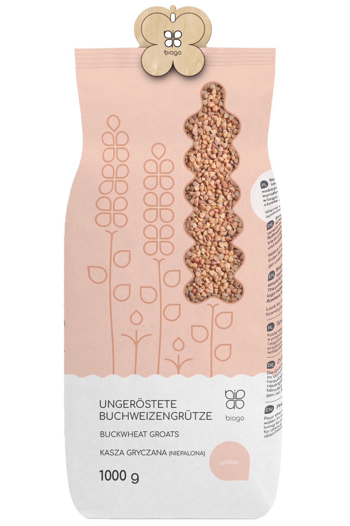 Unpeeled buckwheat groats 1 kg BIOGO 