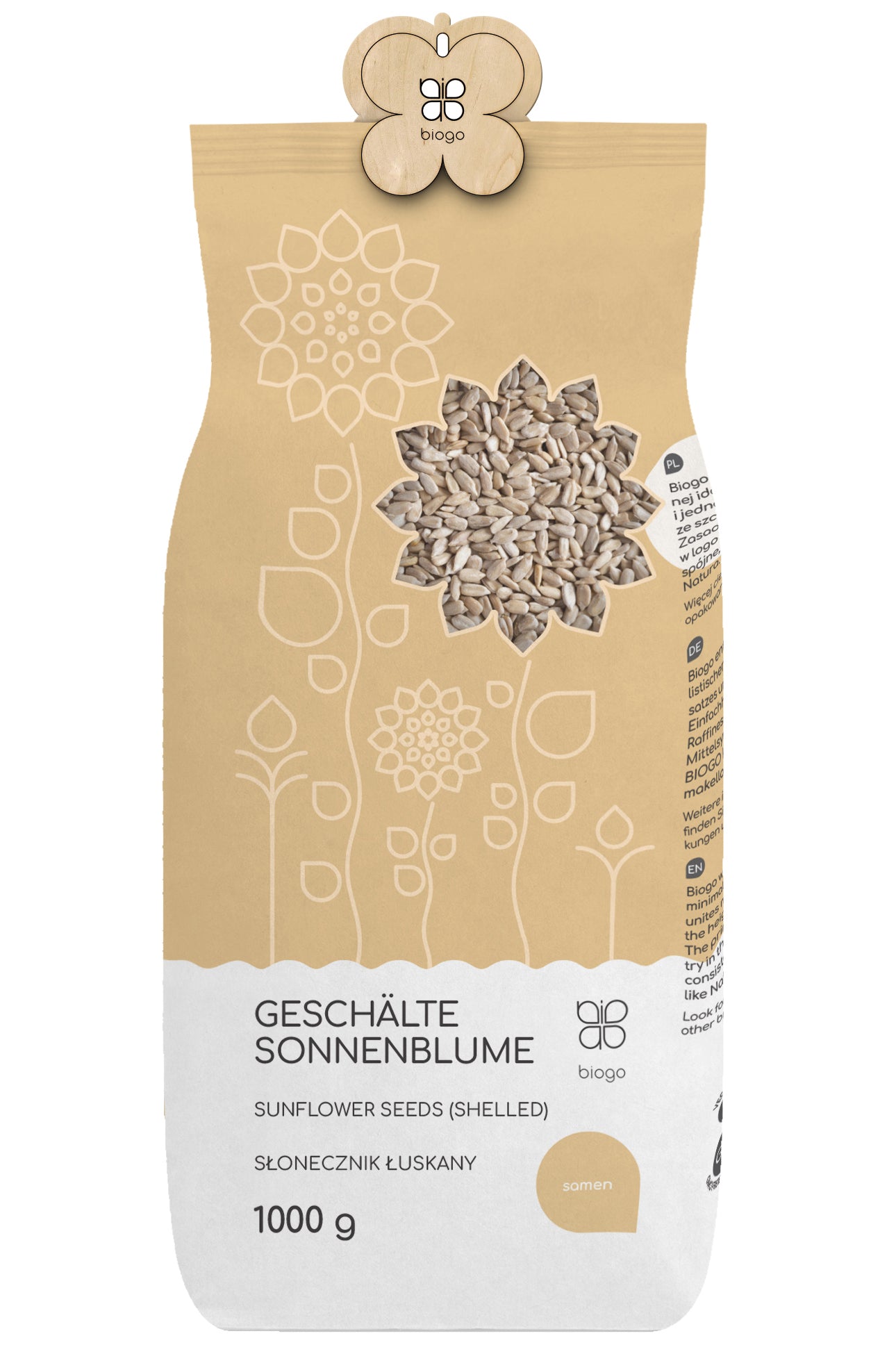 Geschälte Sonnenblumenkerne 1 kg BIOGO - Biogo.de Imagen principal del producto