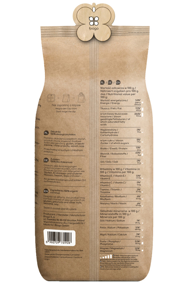 Kokosflager økologiske 500 g BIOGO Main Image