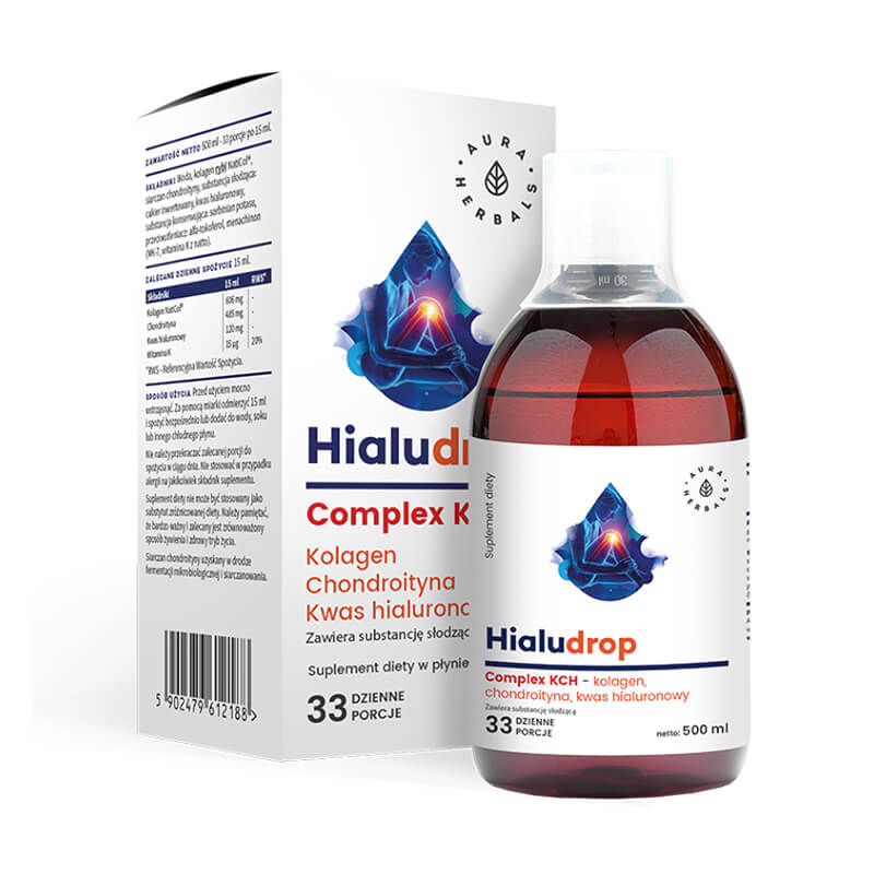Hyaludrop-Komplex kch Kollagen Chondroitin Hyaluronsäure 33 Portionen 500ml AURA HERBALS