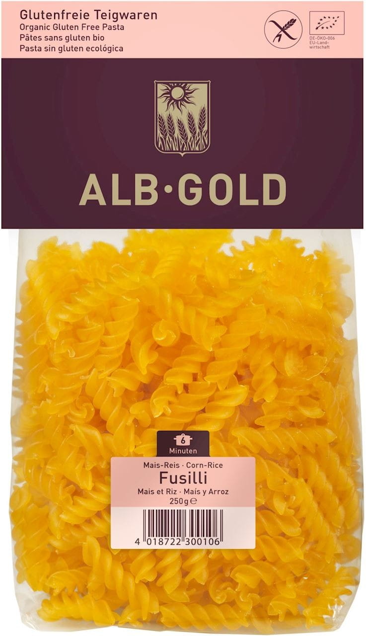 Nudeln (Mais - Reis) Fusilli glutenfrei BIO 250 g - ALB GOLD
