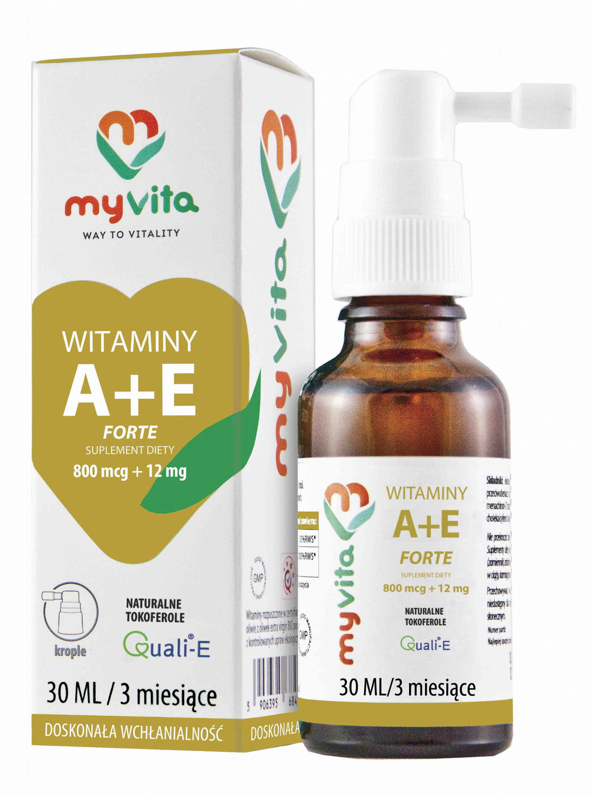 Vitamin A 800mcg + E 12mg FORTE 30ml MYVITA Tropfen