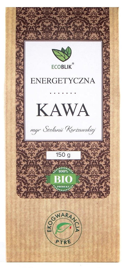BIO Energiekaffee von ECOBLIK in 150 g Packung, frisch geröstete Kaffeebohnen in einer umweltfreundlichen Verpackung