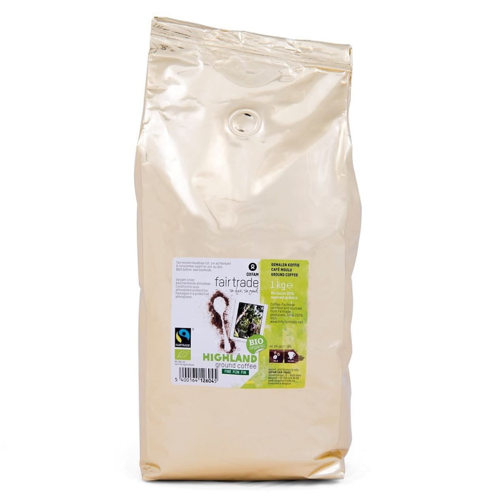 Gemahlener Kaffee Arabica / Alpine Robusta fair gehandelt BIO 1 kg - OXFAM