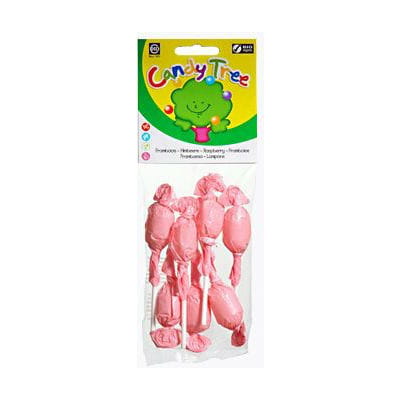 Bunter glutenfreier Himbeergeschmack Lutscher von CANDY TREE, runde Bio-Süßigkeit, 7 Stück à 10 g, fruchtiges Design