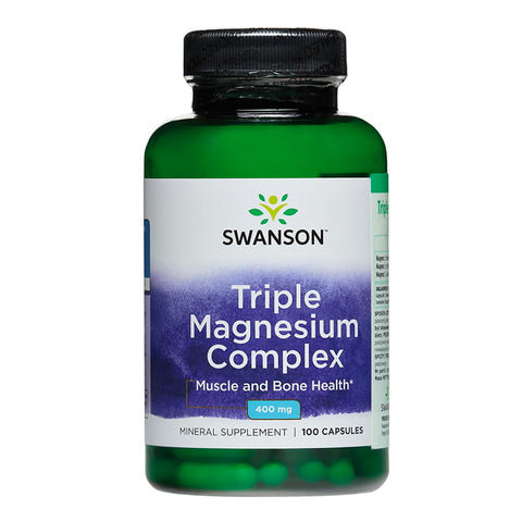 Magnesiumkomplex in drei Formen 400 mg dreifacher Magnesiumkomplex 100 Kapseln SWANSON