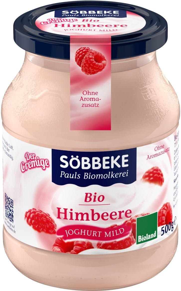 Himbeerjoghurt 75% BIO 500 g (Glas) - SOBBEKE