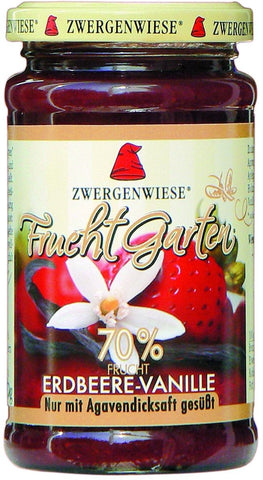 Erdbeermousse - Vanille (70% Frucht) glutenfrei BIO 225 g - ZWERGENWIESE