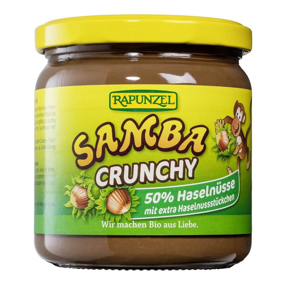 Schokoladen- und Nusscreme mit Samba-Haselnussstückchen BIO 375 g - RAPUNZEL