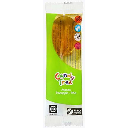Glutenfreier Ananas Lutscher von CANDY TREE, Bio, 13 g, fruchtiges Design, naturbelassene Süßigkeit, farbiger Lutscher mit Ananasgeschmack