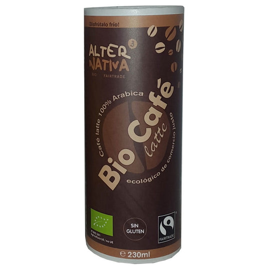 Glutenfreies Bio Café Latte Kaffeegetränk von ALTERNATIVA, 230 ml, cremiger Kaffee mit pflanzlicher Milch in Glasflasche